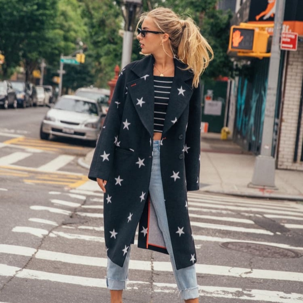 Avec les filles double face star trench coat